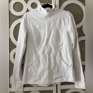 Lululemon white stretchy zip down top